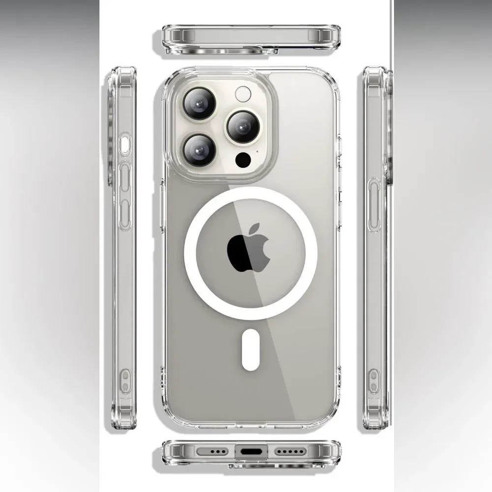 iPhone 15 Pro Case Clear with MagSafe 2 Pack Never Yellow Shockproof Durable E2